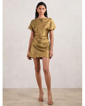 Acler Draped Satin Dress - Natural