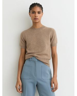 Reiss Cashmere Crew Neck T-Shirt - Blue