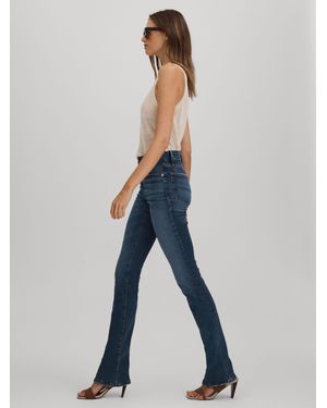 GOOD AMERICAN Distressed Bootcut Jeans - Blue