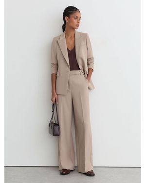 Reiss Wide-Leg Suit Trousers - Natural