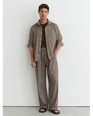 Reiss Stripe Drawstring Relaxed-Fit Trousers - Multicolour