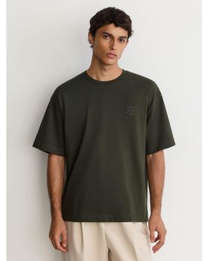 Reiss Monogram Motif Cotton Relaxed-Fit T-Shirt - Green