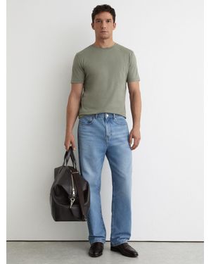 Reiss Bless - Dark Sage Cotton-jersey Crew Neck T-shirt, Xxl - Green