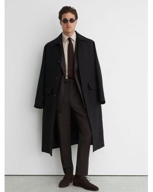 Reiss Wool-Blend Side-Adjuster Suit Trousers Tailored-Fit - Blue