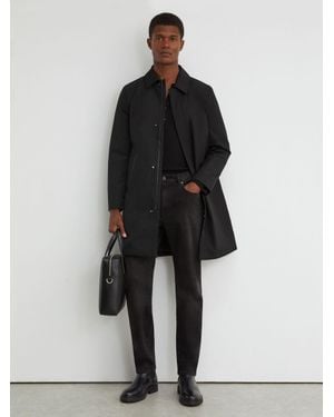 Reiss Technical Long Zip-Through Jacket - Black
