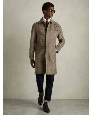 Reiss Wool Dogtooth Check Car Coat - Natural
