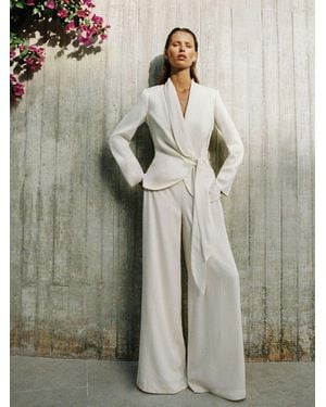 Reiss Wide-Leg Suit Trousers - Grey