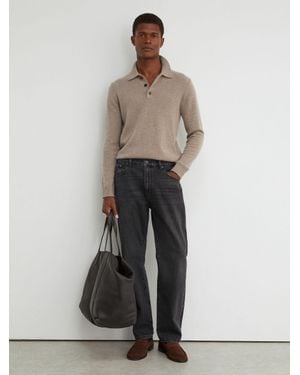 Reiss Relaxed Straight-Leg Stonewashed Jeans - White