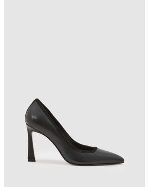 Reiss Leather Tapered-Heel Court Shoes - Black