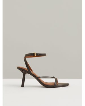 Reiss Ashley - Black Leather Strappy Heeled Sandals, Us 9 (uk 7)