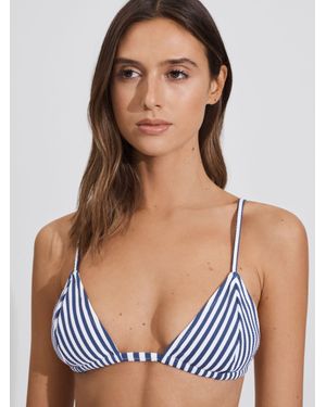 FELLA SWIM Fella Striped Triangle Bikini Top - Blue