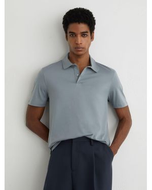 Reiss Air-Water Cotton Polo Shirt - Grey