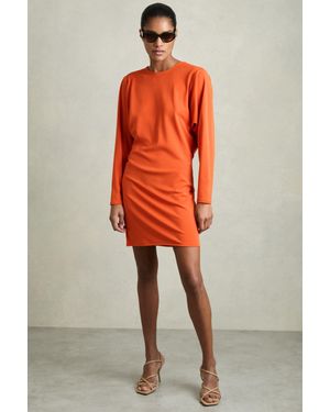 Reiss Cowl Back Mini Dress - Orange