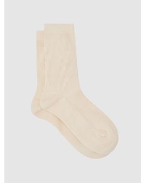 Reiss Cotton-Blend Textured Socks - White