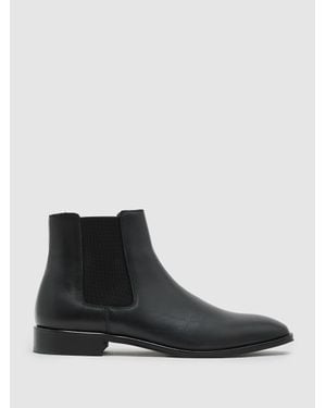 Reiss Leather Chelsea Boots - Black