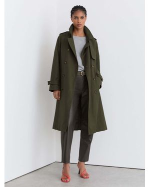 Reiss Khaki Azura Petite Hooded Insert Trench Coat - Green