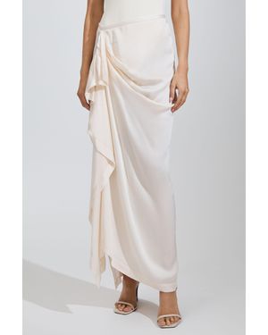 Bondi Born Ardea Midi Skirt Nylon Textured - White