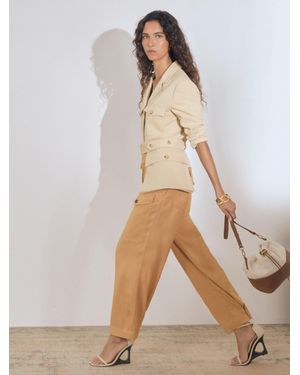 Reiss Atelier Tapered Cargo Trousers - Natural