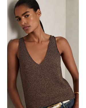 Reiss Mika Vest Metallic - Brown