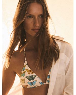Reiss X Nybg Printed Reversible Bikini Top - Brown