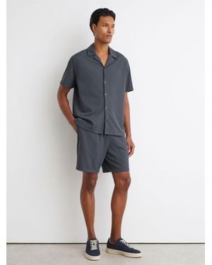 Reiss Vault - Airforce Blue Stretch Textured Drawstring Shorts, Xxl