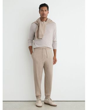 Reiss Merino Wool-Blend Cuffed Joggers - Natural