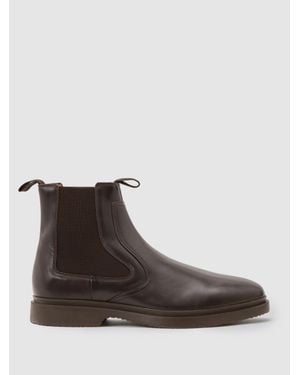 Reiss Jagger - Dark Brown Leather Chelsea Boots, Us 9 (uk 8)