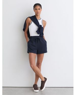 Reiss Premium Interlock Drawstring Shorts - Blue