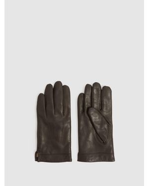 Reiss Monty Gloves Leather Plain - Black
