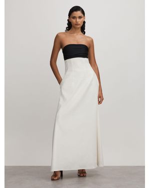 Anna Quan Linen-Jersey Strapless Maxi Dress, Cream - White
