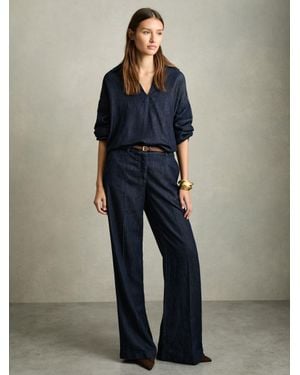 Reiss Denim Look Overshirt - Blue