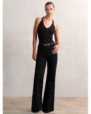 Reiss Mid-Rise Flared Jeans - Black