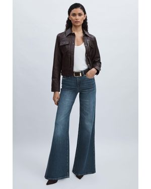 GOOD AMERICAN Dark Petite High-Rise Jeans - Blue