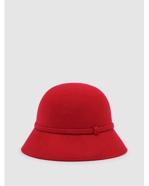 Reiss Felted-Wool Bucket Hat, M & L - Red