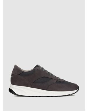 Unseen Footwear Suede And Mesh Rozel Trainers - Grey