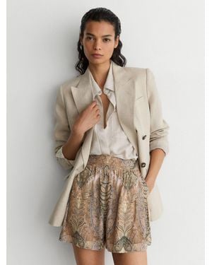 Reiss Neutral & Paisley-Print Shorts - Natural