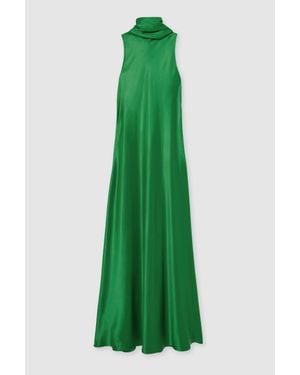 Reiss Fae - Green Satin Cape Maxi Dress, Us 10