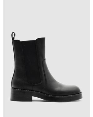 Reiss Leather Chelsea Boots - Black