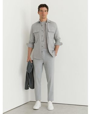 Reiss Found - Grey Slim Fit Drawcord Trousers, 34w X 33l (uk 34 L) - Natural