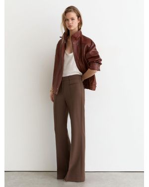 Reiss Claude - Mocha Brown High Rise Flared Trousers, Us 0 L