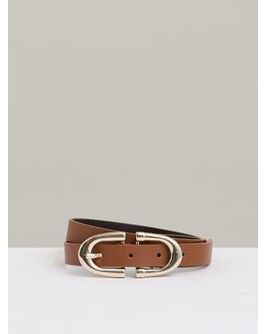 Reiss Bailey - Tan Leather Horseshoe-buckle Belt, Xl (us 16-18) - Grey