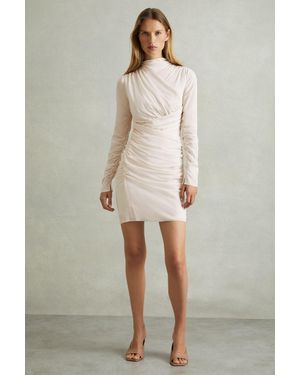 Reiss Kitty - Pale Pink Ruched Mini Dress, Us 6 - Natural