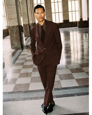 Reiss Mineral - Chocolate Brown Classic Fit Wool-blend Suit Trousers, 30w X 31l (uk 30 R)