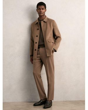 Reiss Wool Blend Double Face Button Jacket - Natural