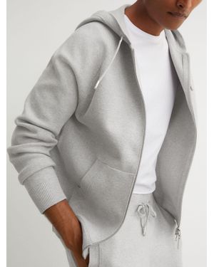 Reiss R-Flex Zip-Through Knitted Hoodie - Grey