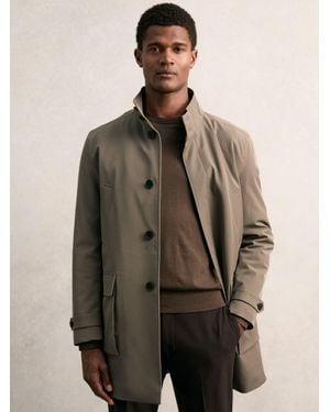 Reiss Hybrid Removable-Gilet Overcoat - Natural