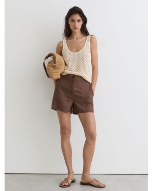 Reiss Linen Shorts - Natural
