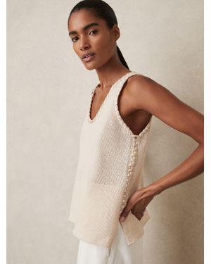 Reiss Crochet Tank Top - Natural
