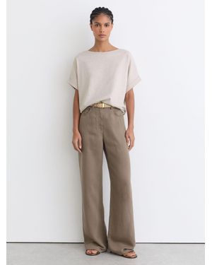 Reiss Cotton Wide-Neck Relaxed-Fit T-Shirt - White