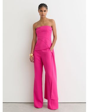 Reiss Strapless Drape-Detail Structured Top - Pink